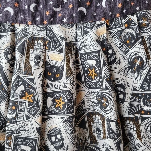 Academia Magick Tarot Print Mystical Sweetheart Button Back Fit & Flare Dress - Picture 5 of 9